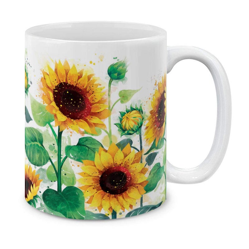 MUGBREW 11 OZ Coffee Mug Flowers Plants Garden Variety Designs, Sunflowers Flowers - Image 1